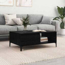 Berkfield Home Coffee Table Black oak 90 x 60 x 35 cm Engineered wood - thumbnail 2