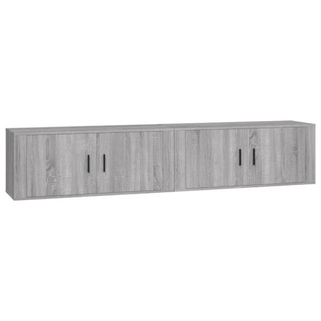 Berkfield Home Wall-mounted TV Cabinets 2 pcs Grey Sonoma 100x34.5x40 cm - image 1