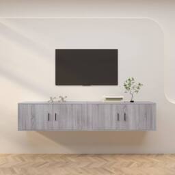 Berkfield Home Wall-mounted TV Cabinets 2 pcs Grey Sonoma 100x34.5x40 cm - thumbnail 2