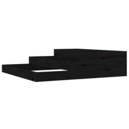 Berkfield Home Planter Black 107x107x27 cm Solid Wood Pine - Size: 107 x 107 x 27 cm - thumbnail 3