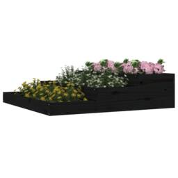 Berkfield Home Planter Black 107x107x27 cm Solid Wood Pine - Size: 107 x 107 x 27 cm
