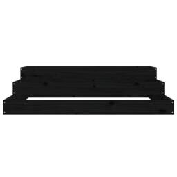 Berkfield Home Planter Black 107x107x27 cm Solid Wood Pine - Size: 107 x 107 x 27 cm - thumbnail 4