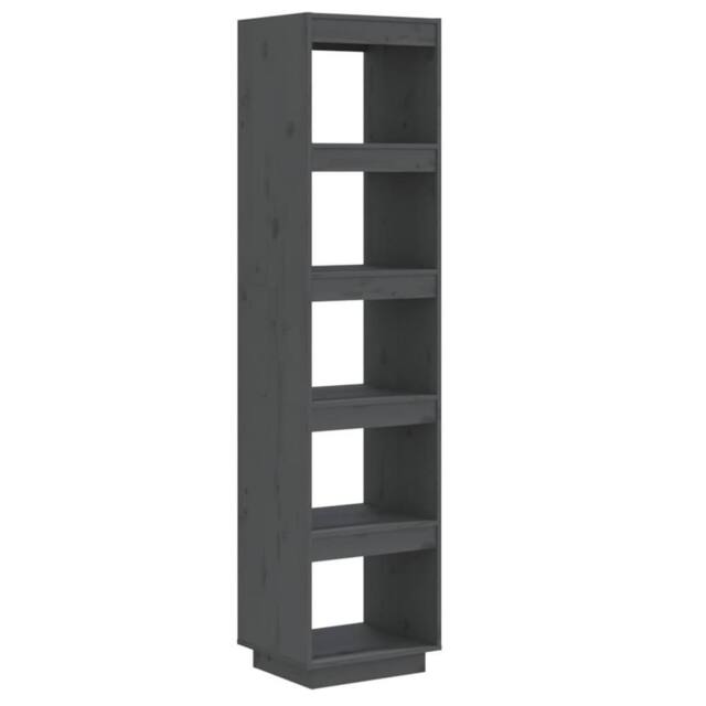 Berkfield Home Book Cabinet/Room Divider Grey 40x35x167 cm Solid Wood Pine - Size: 40 x 35 x 167 cm - image 1
