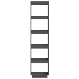 Berkfield Home Book Cabinet/Room Divider Grey 40x35x167 cm Solid Wood Pine - Size: 40 x 35 x 167 cm - thumbnail 5