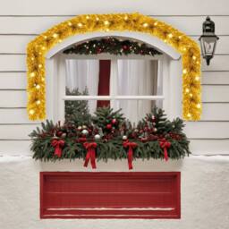 Berkfield Home Christmas Garland with LED Lights 10 m Gold