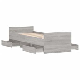 Berkfield Home Bed Frame with Headboard & Footboard Grey Sonoma 75x190 cm Small Single - thumbnail 5