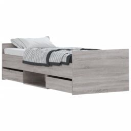Berkfield Home Bed Frame with Headboard & Footboard Grey Sonoma 75x190 cm Small Single - thumbnail 2