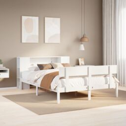 Berkfield Home Bookcase Bed without Mattress White 140x190 cm Solid Wood Pine - thumbnail 1