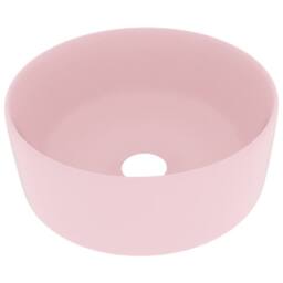 Berkfield Home Luxury Wash Basin Round Matt Pink 40x15 cm Ceramic
