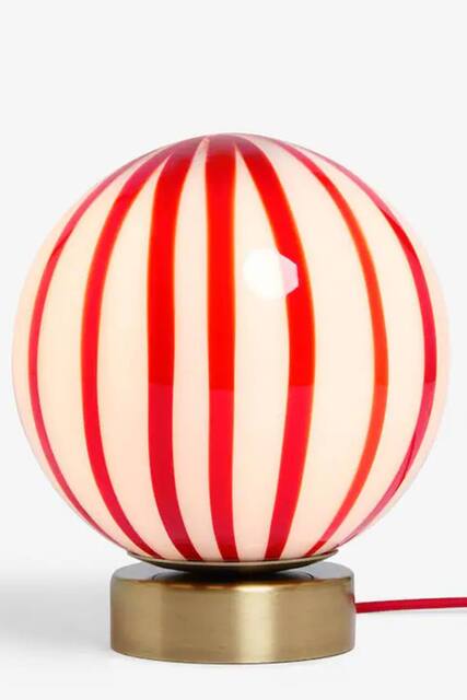Cath Kidston Glass Marble Table Lamp - Red/White - image 1