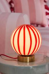 Cath Kidston Glass Marble Table Lamp - Red/White - thumbnail 2