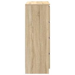Berkfield Home Sideboard Sonoma Oak 80x35x99 cm Engineered Wood in Light Oak - Size: 80 x 35 x 99 cm - thumbnail 7
