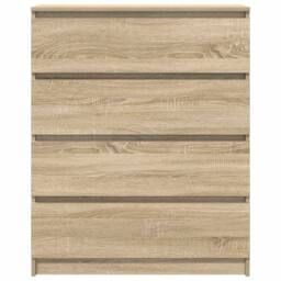 Berkfield Home Sideboard Sonoma Oak 80x35x99 cm Engineered Wood in Light Oak - Size: 80 x 35 x 99 cm - thumbnail 6