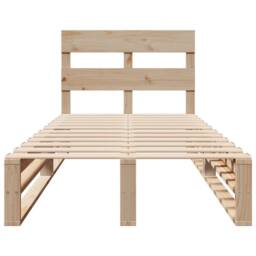 Berkfield Home Modern Bed Frame without Mattress 100x200 cm Solid Wood Pine in Natural - thumbnail 4