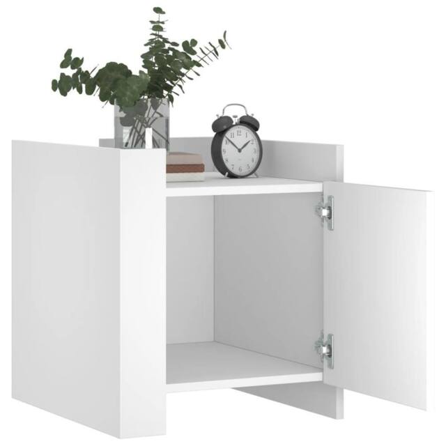 Berkfield Home Decorative Bedside Cabinet White 45x50x50 cm Engineered Wood - Size: 45 x 50 x 50 cm - image 1