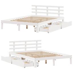 Berkfield Home Bed Frame with Drawers without Mattress White 150x200 cm King Size - thumbnail 9