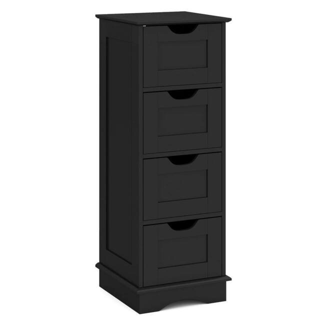 VOGREX Black Freestanding Narrow Bathroom Storage Cabinet - image 1