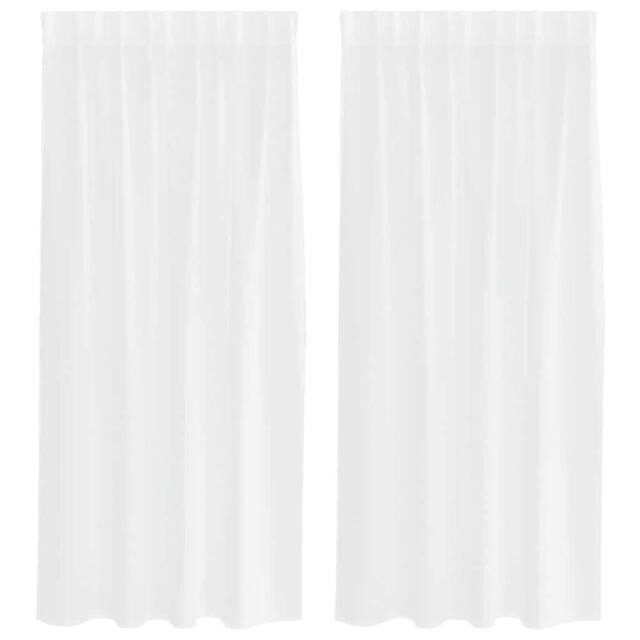 Berkfield Home Curtains with Curtains 2 pcs White 140 x 175 cm Polyester - image 1