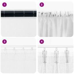 Berkfield Home Curtains with Curtains 2 pcs White 140 x 175 cm Polyester - thumbnail 7