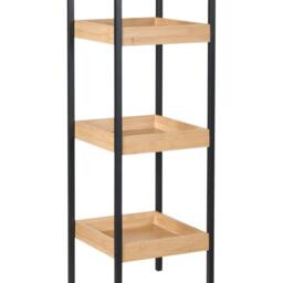 Wyld and Coco Light Brown Bamboo 3-Shelf Unit with Black Steel Frame - thumbnail 2