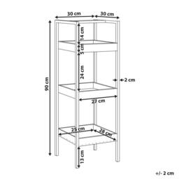 Wyld and Coco Light Brown Bamboo 3-Shelf Unit with Black Steel Frame - thumbnail 4