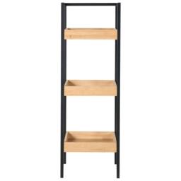 Wyld and Coco Light Brown Bamboo 3-Shelf Unit with Black Steel Frame - thumbnail 3