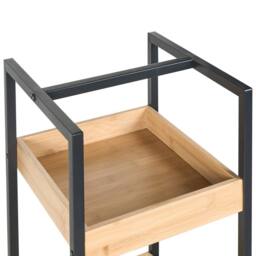Wyld and Coco Light Brown Bamboo 3-Shelf Unit with Black Steel Frame - thumbnail 5
