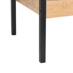 Wyld and Coco Light Brown Bamboo 3-Shelf Unit with Black Steel Frame - thumbnail 6
