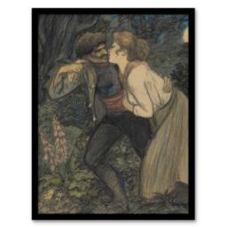 "Artery8 La Chienne Au Loup Painting Steinlen Framed Wall Art Print - Size: W12"" x H16""" - thumbnail 1
