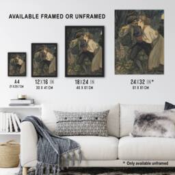 "Artery8 La Chienne Au Loup Painting Steinlen Framed Wall Art Print - Size: W12"" x H16""" - thumbnail 3