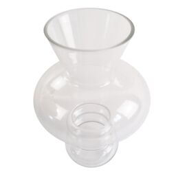 Leaf Glass Vase Bubble Clear Glass Vase 35cm Botanik in White - thumbnail 3