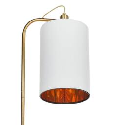 Wyld and Coco Floor Lamp Copper Base White Linen Shade 156 cm - thumbnail 5