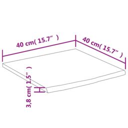 Berkfield Home Wall Shelf 40x40x3.8 cm Square Solid Wood Acacia Live Edge in Brown - thumbnail 8