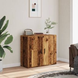 Berkfield Home Sideboard Old Wood 80x33x70 cm Engineered Wood in Brown - Size: 80 x 33 x 70 cm - thumbnail 1