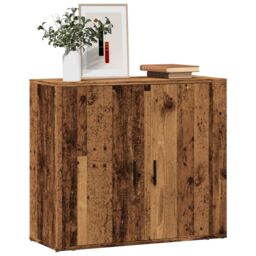 Berkfield Home Sideboard Old Wood 80x33x70 cm Engineered Wood in Brown - Size: 80 x 33 x 70 cm - thumbnail 3