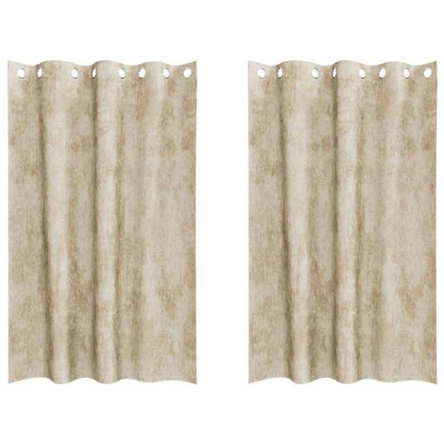 Berkfield Home Velvet Curtains 2 pcs with Eyelets Cream 175x140 cm - image 1