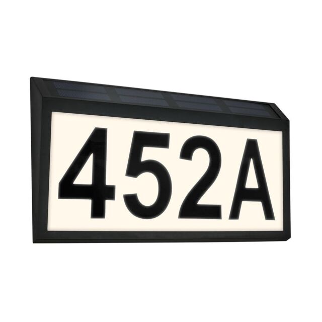 BRILONER IP44 Solar House Number Outdoor Light in Black - image 1