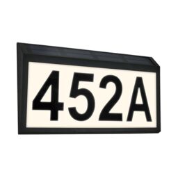 BRILONER IP44 Solar House Number Outdoor Light in Black