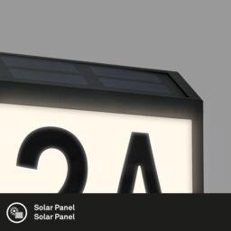 BRILONER IP44 Solar House Number Outdoor Light in Black - thumbnail 9