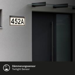 BRILONER IP44 Solar House Number Outdoor Light in Black - thumbnail 6