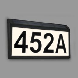 BRILONER IP44 Solar House Number Outdoor Light in Black - thumbnail 4