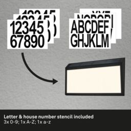 BRILONER IP44 Solar House Number Outdoor Light in Black - thumbnail 5