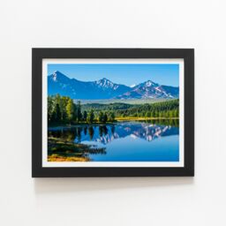 "Warren Reed - Designer Summer Mountain Lake Framed Art Print in Black - Size: W16"" x H24""" - thumbnail 2