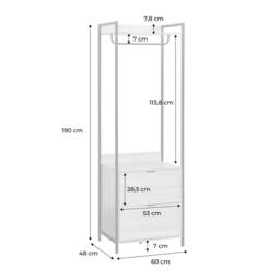 sweeek Wardrobe Module With 2 Drawers & 1 Shelf in Black - thumbnail 5