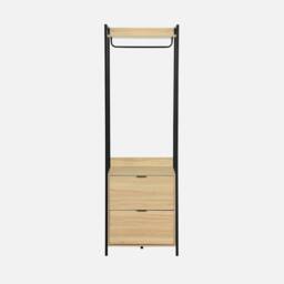 sweeek Wardrobe Module With 2 Drawers & 1 Shelf in Black - thumbnail 2