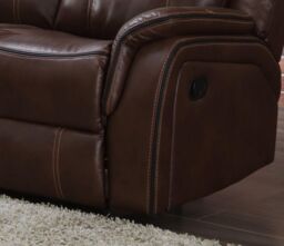 Furnishings For Less UK New Hampshire 3 Piece Sofa Suite Reclining Armchairs Leatherair Leather 3 + 1 + 1 in Tan - thumbnail 4