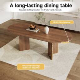 BTM 120-160cm Oval Extendable Dining Table 4-6 Seater Walnut - thumbnail 5
