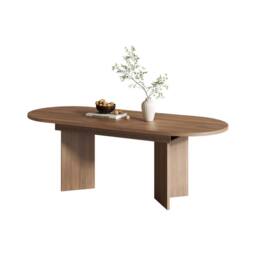 BTM 120-160cm Oval Extendable Dining Table 4-6 Seater Walnut - thumbnail 9