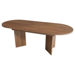 BTM 120-160cm Oval Extendable Dining Table 4-6 Seater Walnut - thumbnail 8