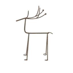 Lemon Pavilion Furniture and Decor Medium Rustic Reindeer on Stand Decoration - L11xW20xH29 cm - Silver in White - thumbnail 2